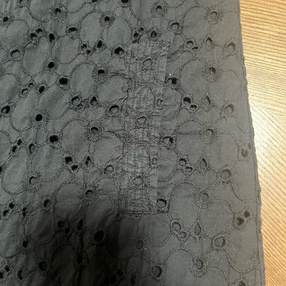 J Crew Black Eyelet mini dress high neck women’s size 4 100% cotton - Picture 4 of 7